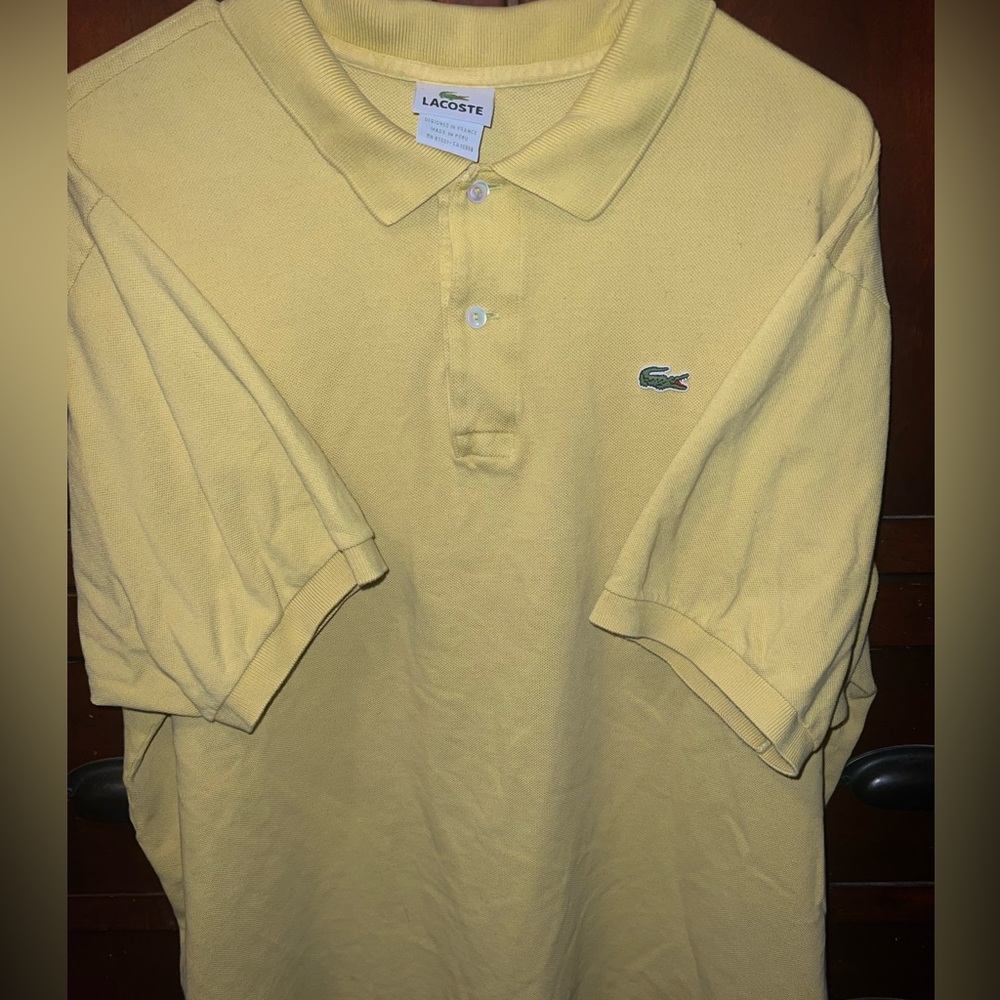 Lacoste Yellow Polo Button Up Shirt